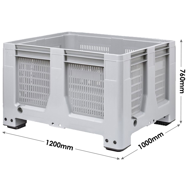 ML1210F/Vented Pallet Box 610 Litre (1200 x 1000 x 760mm) with 4 Feet ...