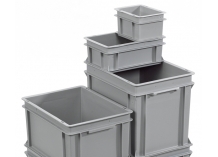 Grey Euro Stacking Container Range Without Lids (Drop on Lid Optional)