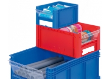 Open End Euro Picking Container Bins in Blue or Red