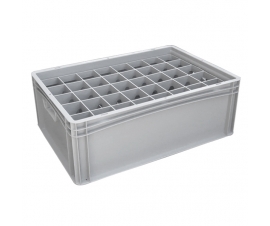 Basicline Euro Container With 40 Hole Glassware Inserts