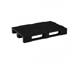 Medium Duty Closed Deck Plastic Pallet in Black Recycled Plastic