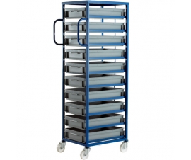 CT210P Mobile Tray Rack With 10 Euro Containers
