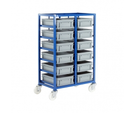 CT216P Small Parts Storage Tray Rack With 12 Euro Containers