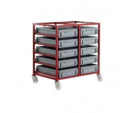 CT405P Mobile Tray Rack With 10 Euro Containers