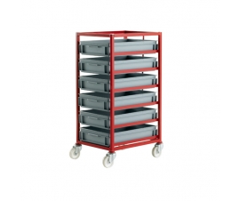 CT406P Mobile Tray Rack With 6 Euro Containers