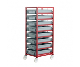 CT408P Mobile Tray Rack With 8 Euro Containers