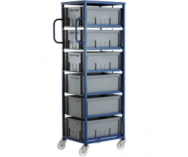 CT606P Mobile Tray Rack With 6 Euro Containers