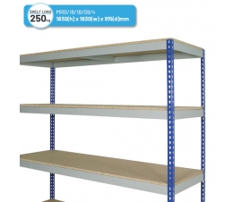 Medium Duty Rivet Racking Shelving Bay (1830h x 1830w x 915d mm) with 4 Shelves