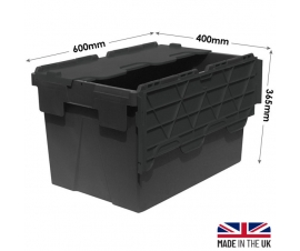 Black Recycled Plastic Crates 65 Litres