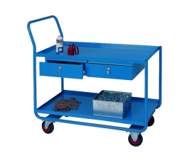 Trolley with 2 Steel Shelves and 2 Drawers