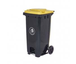 120 Litre Wheeled Bin in Yellow