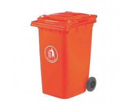 240 Litre Coloured Wheeled Bin In Red / Orange