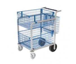 Large Mailroom Trolley With 2 Baskets & Panier Basket