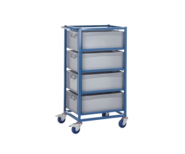 Mobile Tray Rack With 4 Euro Containers