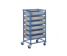 Mobile Tray Rack With 6 Euro Containers