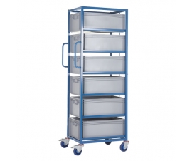 Mobile Tray Rack With 6 Euro Containers