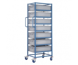 Mobile Tray Rack With 7 Euro Containers