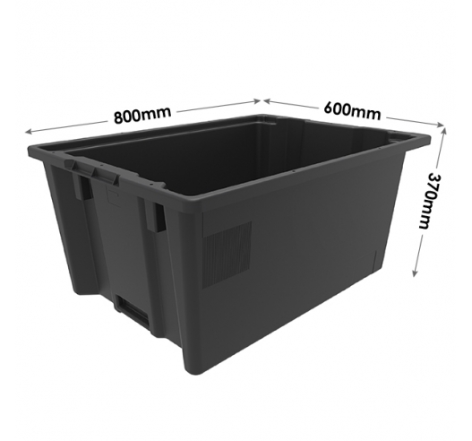 123 Litre Stack and Nest Containers (180º Rotation) Extra Large 800x600x370mm