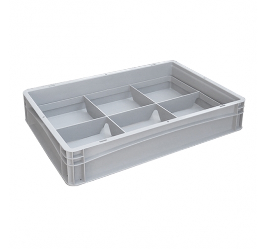 Basicline Euro Container With 6 Hole Glassware Inserts