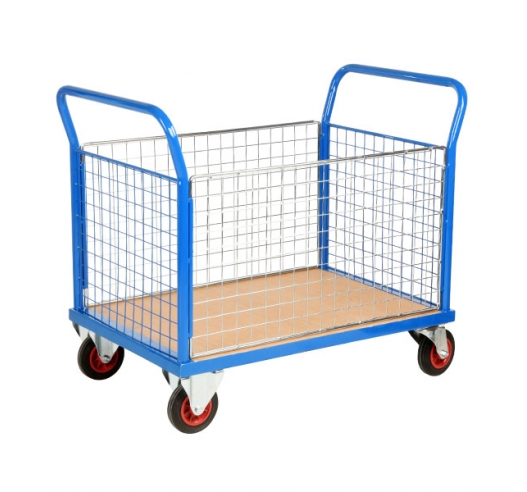 4 Sided Platform Truck With Mesh Sides