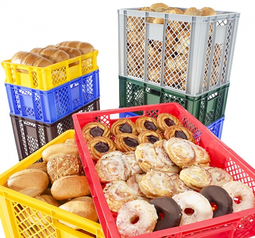 Stack of Coloured Containers with Contents