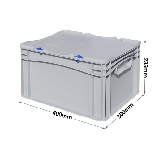 Euro Container Case with Hinged Lid And Hand Grips