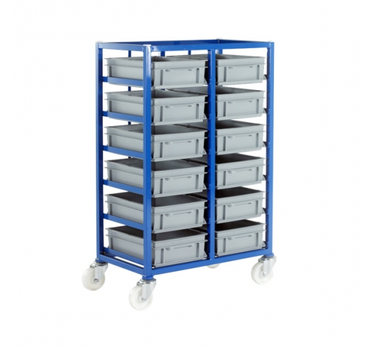 CT216P Small Parts Storage Tray Rack With 12 Euro Containers