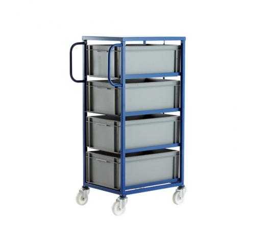 CT604P Mobile Tray Rack With 4 Euro Containers