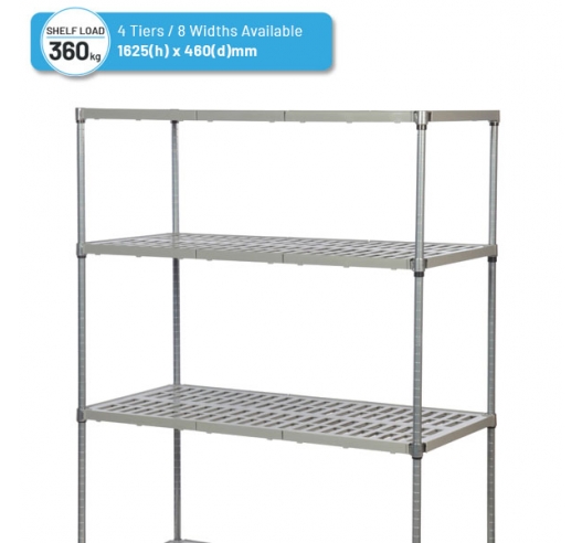 Plastic Plus Shelving Bay with 4 Vented Shelves