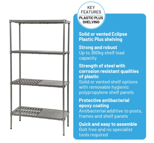 Eclipse Plastic Plus Shelving Key Features