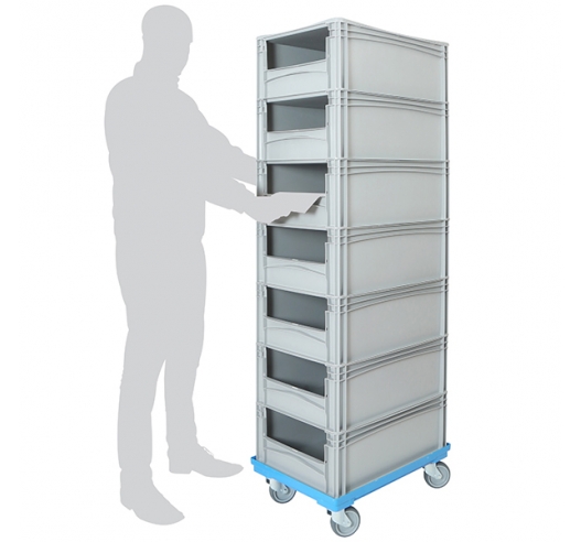 Order Picking Trolley with 7 x Open Front Euro Containers