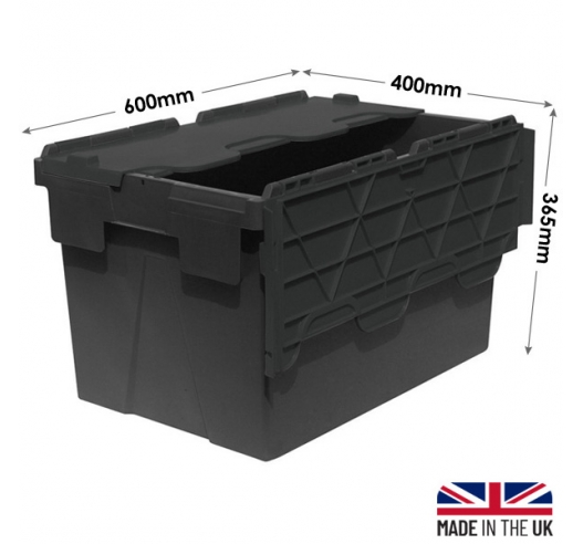 Black Recycled Plastic Crates 65 Litres