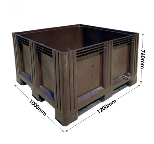 Brown Recycled Plastic Pallet Container Dimensions