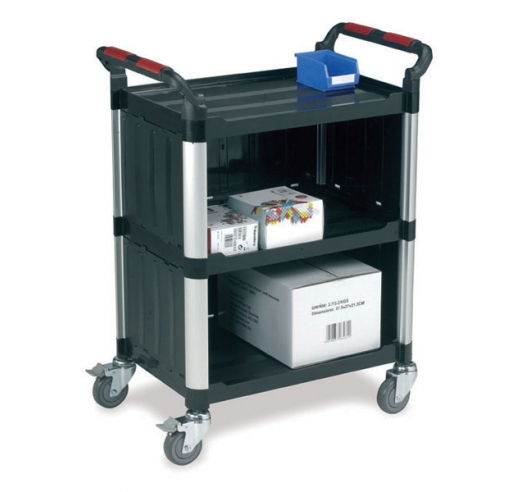 3 Shelf Utility Trolley with Enclosed Back and Sides