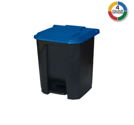 30 Litre Pedal Bin With Blue Lid