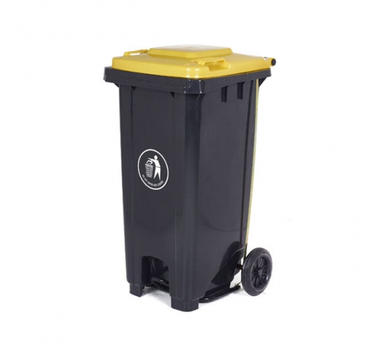 120 Litre Wheeled Bin in Yellow