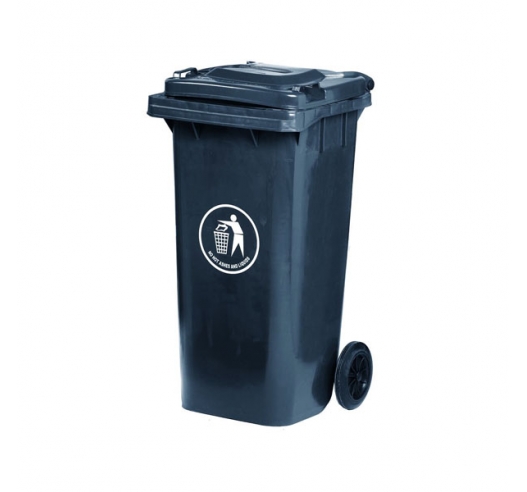 120 Litre Coloured Wheeled Bin In Dark Grey