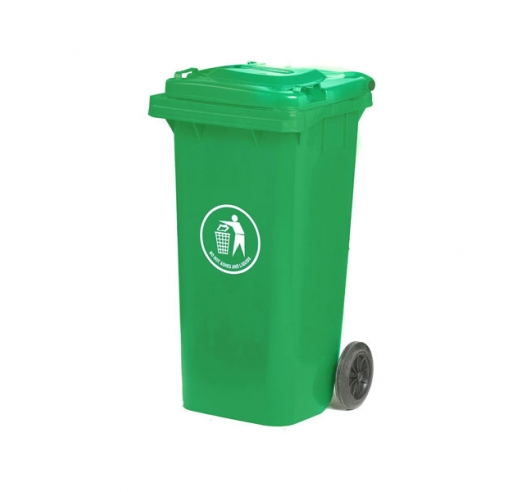 120 Litre Coloured Wheeled Bin In Green