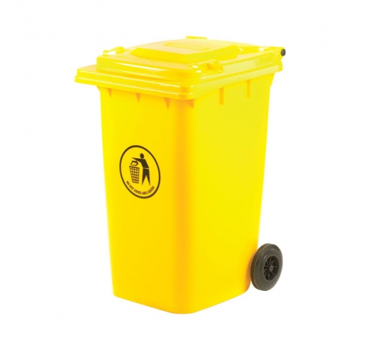 240 Litre Coloured Wheeled Bin In Yellow