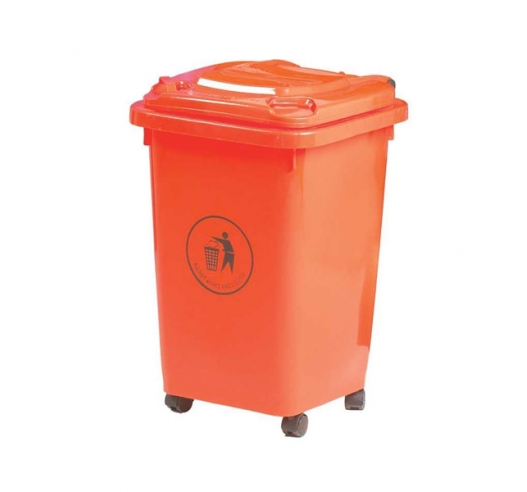 50 Litre Bin With Wheels in Red