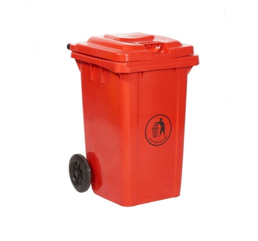 80 Litre Wheeled Bin In Red