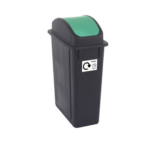 65 Litre Plastic Bin With Green Lid