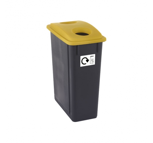 65 Litre Plastic Bin With Yellow Lid