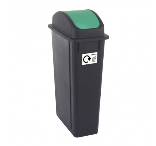 90 Litre Plastic Bin With Green Lid