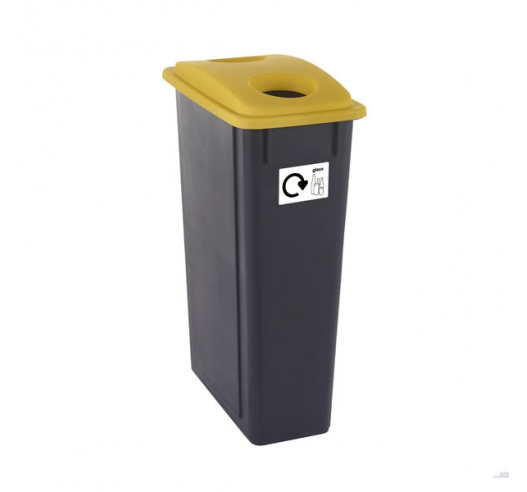 90 Litre Plastic Bin With Yellow Lid