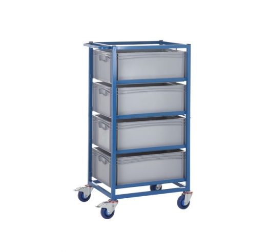 Mobile Tray Rack With 4 Euro Containers