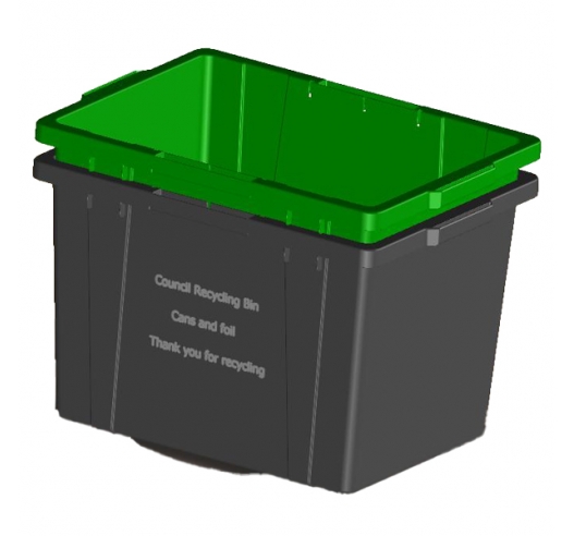 Kerbside Recycling Box Bin with 55 Litre Capacity