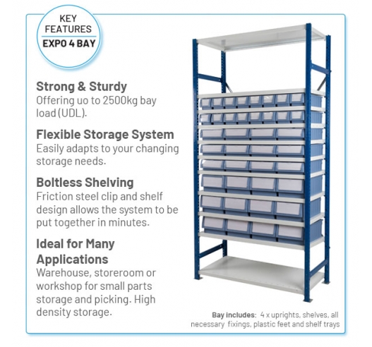 Expo 4 Shelving Features