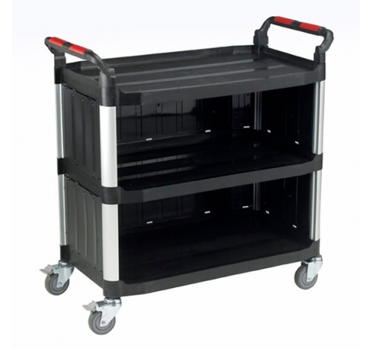 3 Shelf Utility Trolley Sides/Back Enclosed