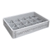 Basicline Perforated Euro Container With 15 Hole Glassware Inserts